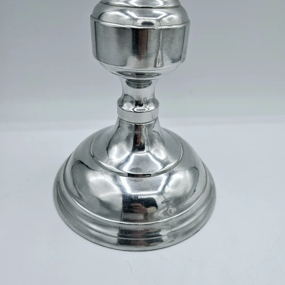 Pottery Barn Gemma Silver Tone Pillar Candle Holders - set of two